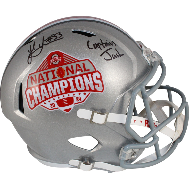 Jack Sawyer Signed Ohio State 2024 Champions Full Size Replica Helmet