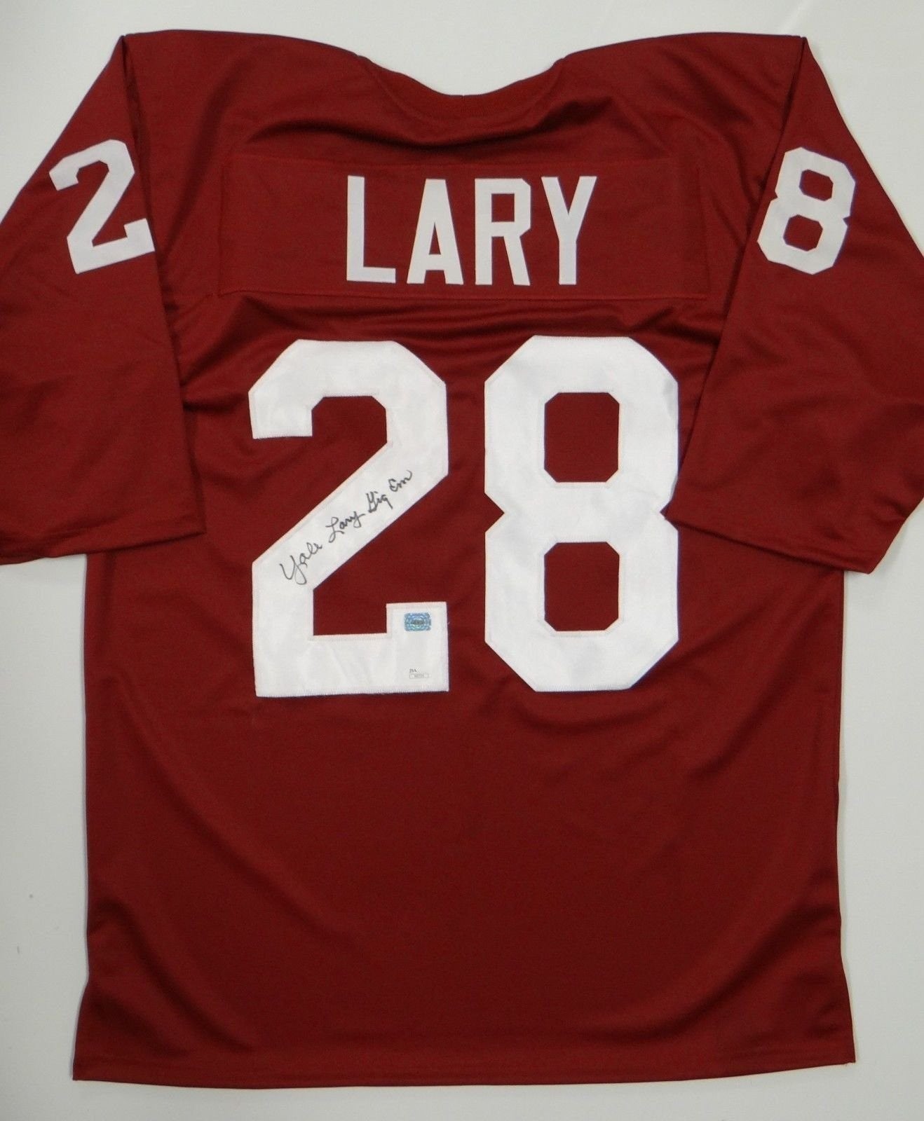 Yale Lary Autographed Maroon College Style Jersey "Gig Em"