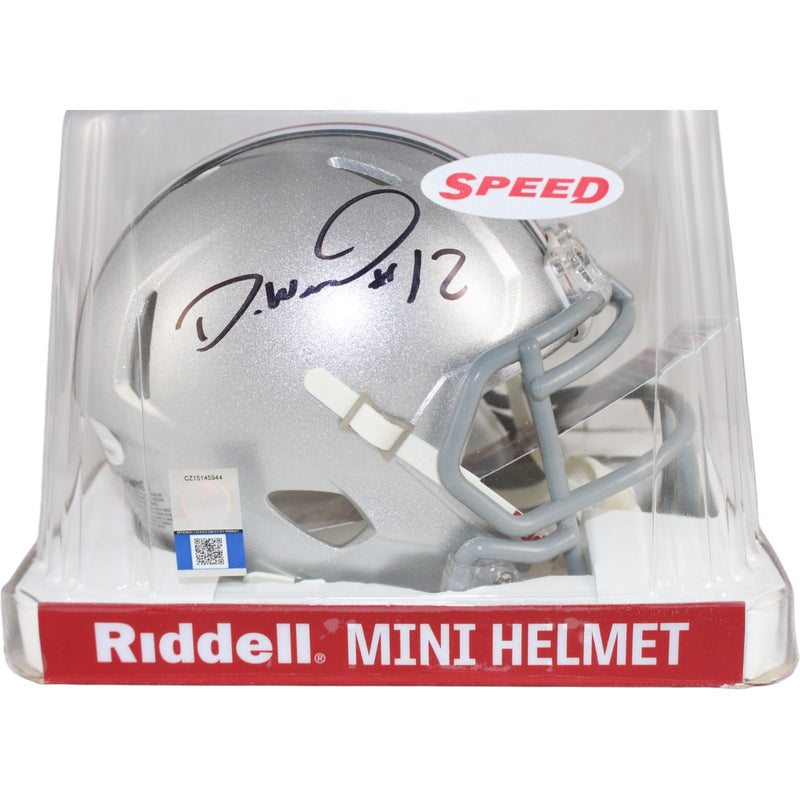 Denzel Ward Signed Ohio State Buckeyes Mini Helmet JSA