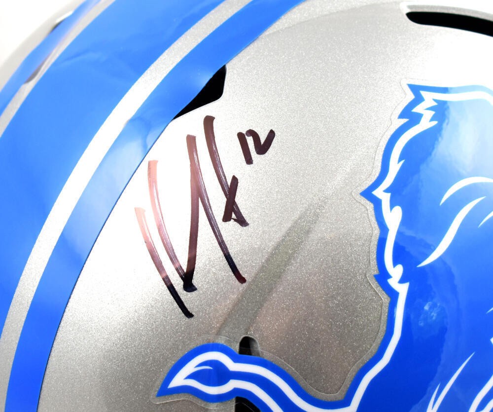 Hendon Hooker Signed Detroit Lions Full Size Speed Helmet - Black Edition