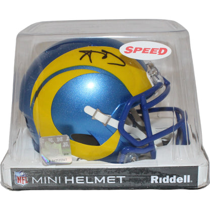 Aaron Donald Los Angeles Rams Autographed Speed Mini Helmet Beckett