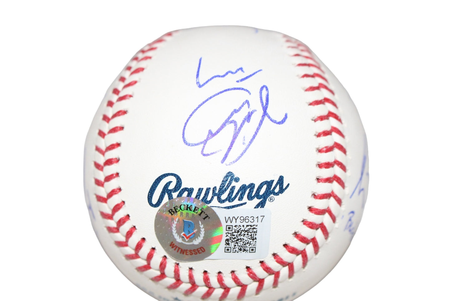 The Sandlot Cast Signed Logo Baseball Tom Guiry & Patrick Renna BAS