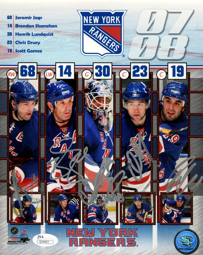 Jaromir Jagr & Henrik Lundqvist Multi-Signed NY Rangers 8x10 Photo