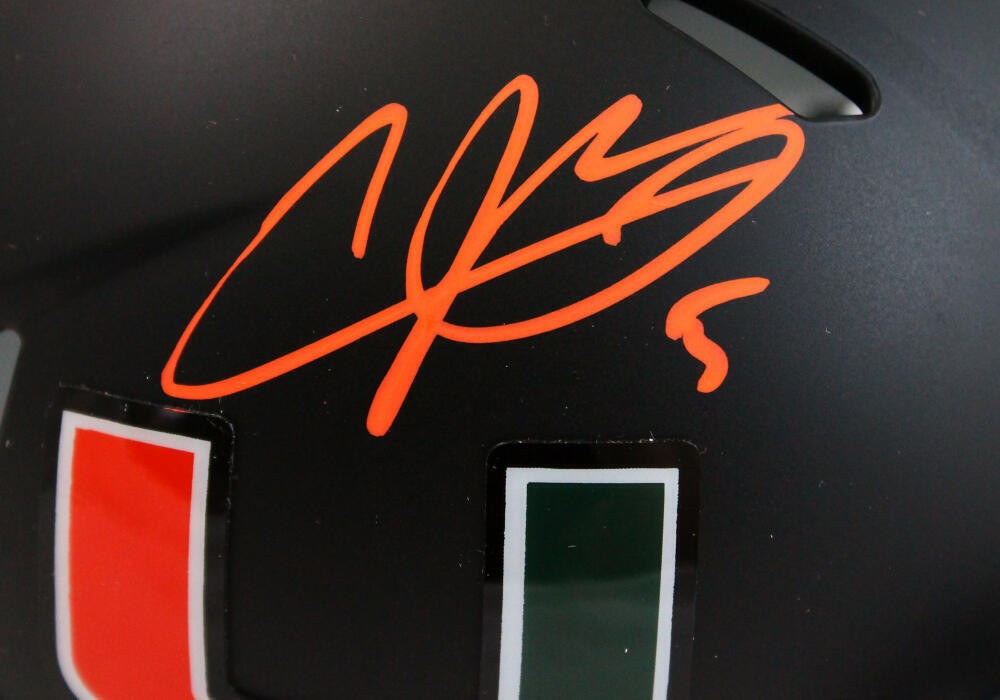 Andre Johnson Signed Miami Hurricanes Nights Speed Mini Helmet