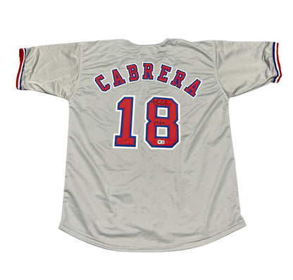 Orlando Cabrera Signed Montreal Expos Custom Jersey (Beckett COA)