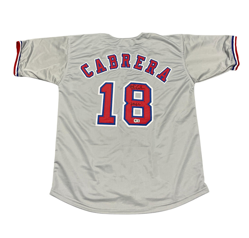 Orlando Cabrera Signed Montreal Expos Custom Jersey (Beckett COA)