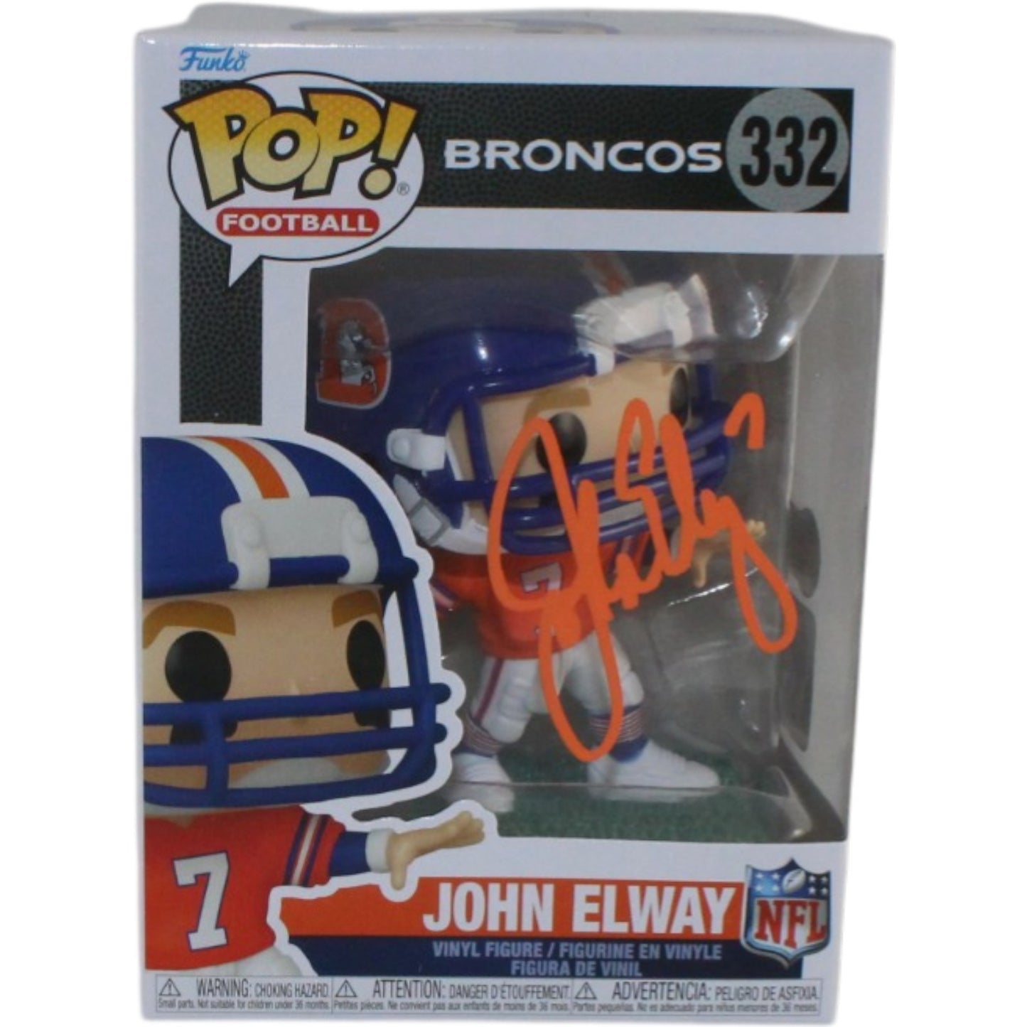 John Elway Signed Denver Broncos Funko Pop! #332 (Beckett Witnessed)