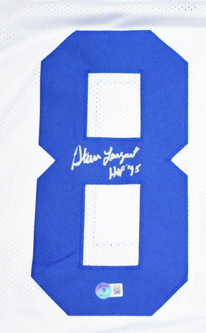 Steve Largent Signed Seattle Seahawks White Custom Jersey - HOF Inscribed