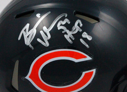 Brian Urlacher Signed Chicago Bears Speed Mini Helmet - HOF 18 Inscribed