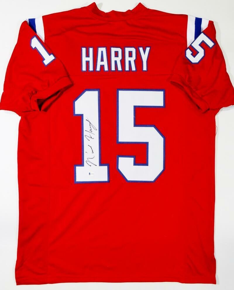 N'Keal Harry Autographed Red Custom Jersey