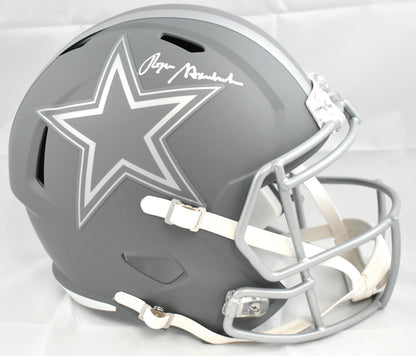 Roger Staubach Signed Dallas Cowboys Full Size Slate Speed Helmet
