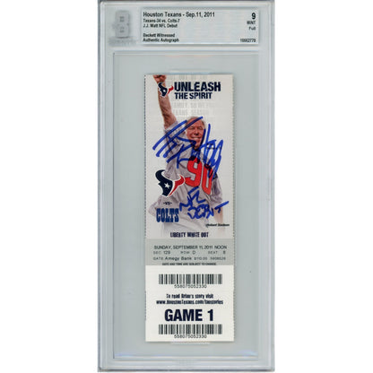 JJ Watt Autographed Houston Texans NFL Debut Ticket Stub Slabbed BAS