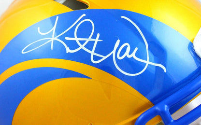 Kurt Warner Signed Los Angeles Rams Flash Speed Authentic Helmet