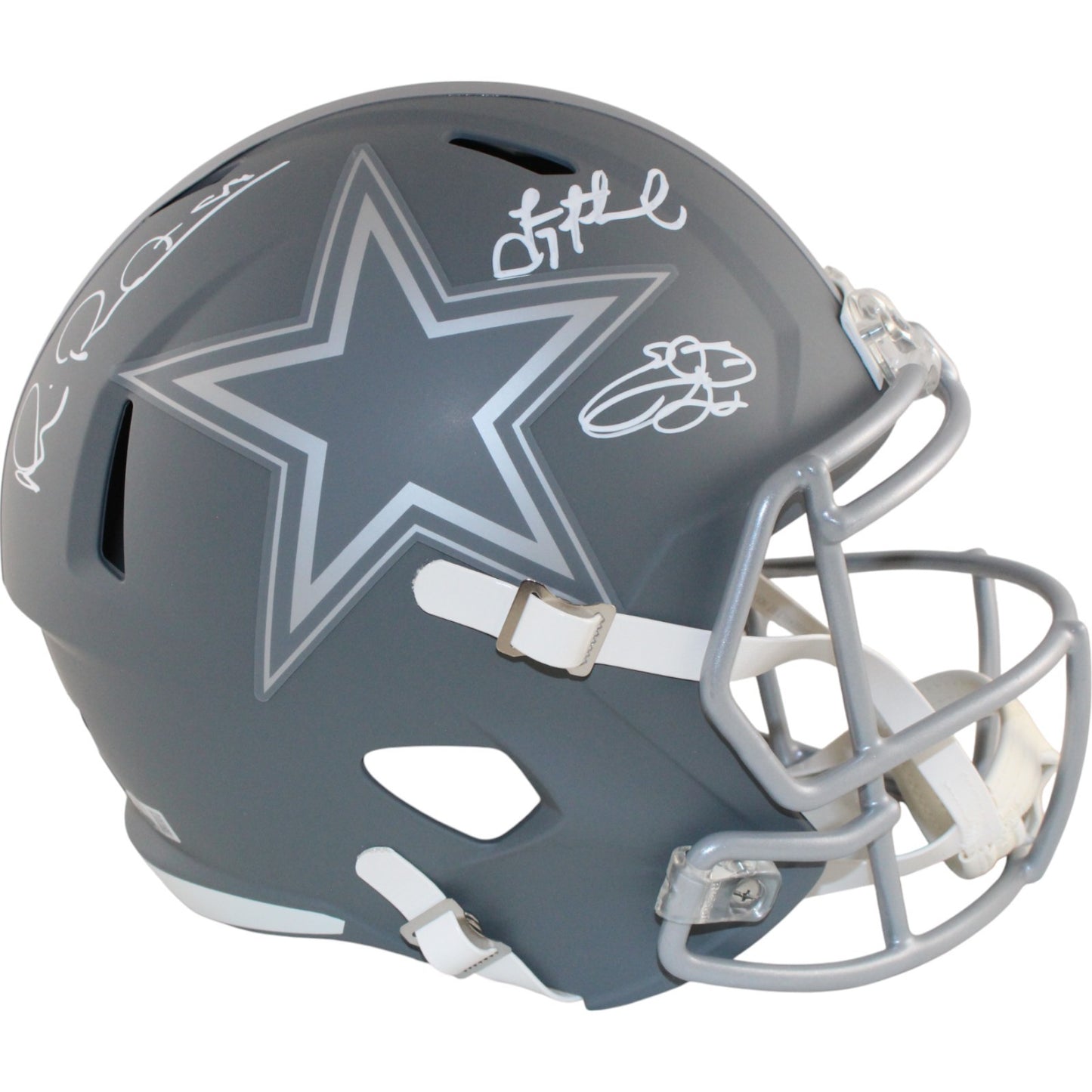 Troy Aikman, Emmitt Smith & Michael Irvin Dallas Cowboys Slate Full Size Helmet