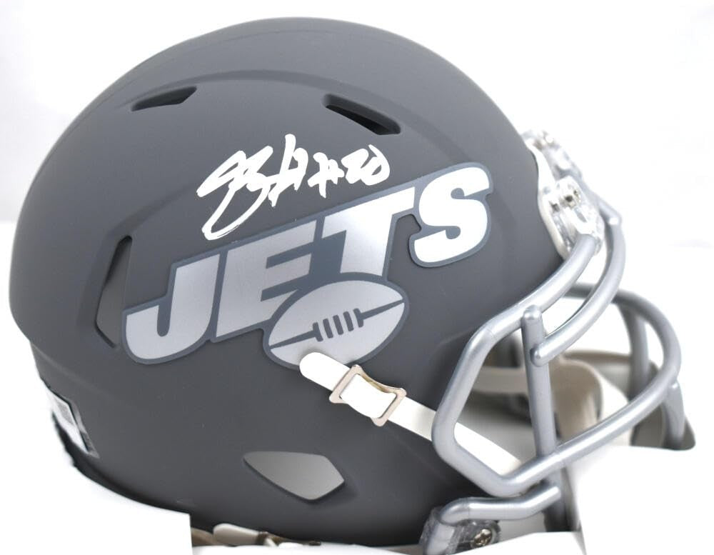 Breece Hall Signed New York Jets Slate Speed Mini Helmet
