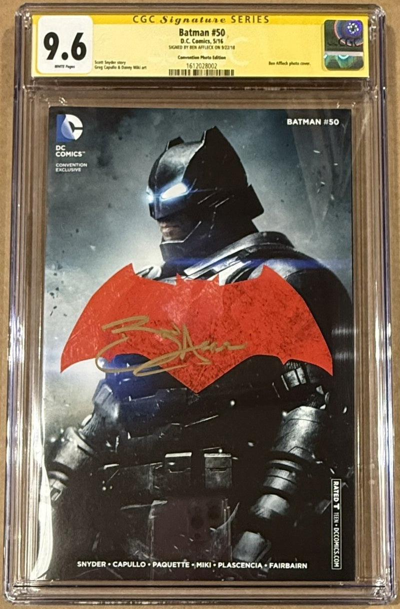Ben Affleck Signed Batman #50 NYCC Foil Variant Comic CGC 9.6
