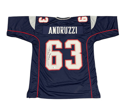 Joe Andruzzi Signed New England Patriots Custom Jersey (3x SB Champ)