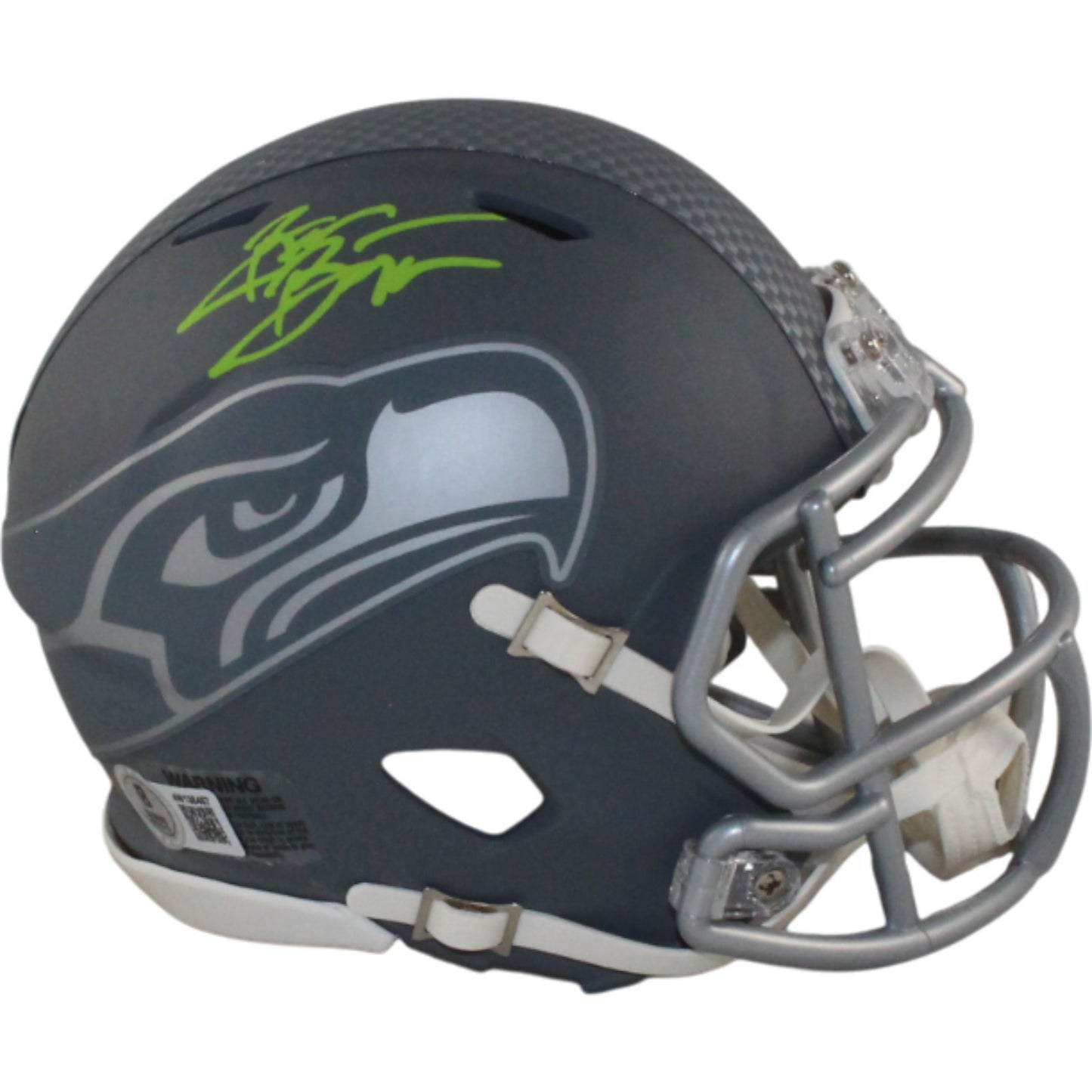 Brian Bosworth Seattle Seahawks Signed Slate Mini Helmet (Beckett)