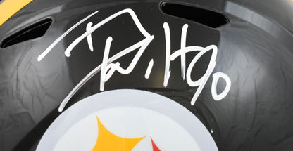 T.J. Watt Signed Pittsburgh Steelers White Full Size Speed Helmet