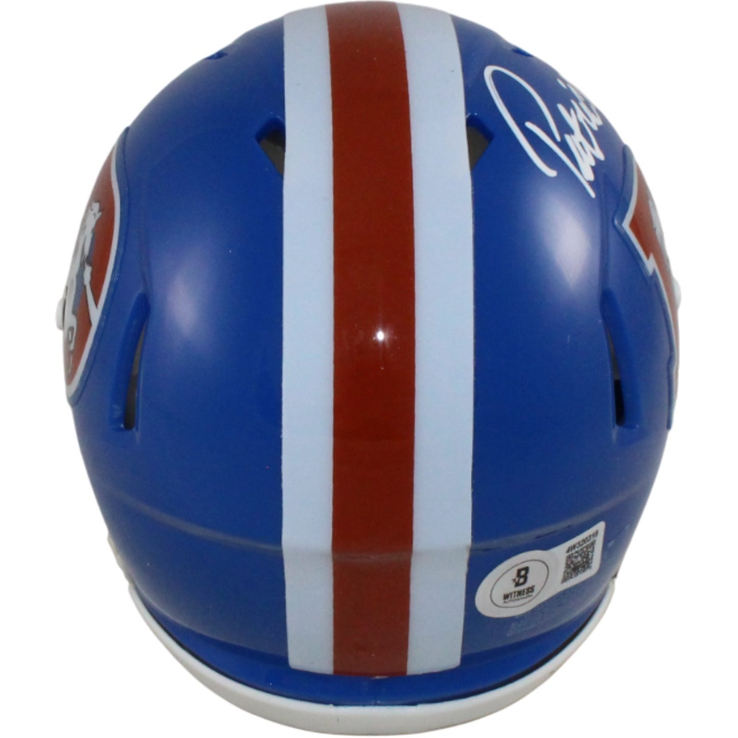 Patrick Surtain Denver Broncos Autographed Throwback Mini Helmet (Beckett)