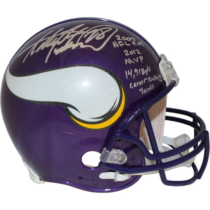 Adrian Peterson Signed Minnesota Vikings VSR4 Authentic Throwback Helmet (3 Insc)
