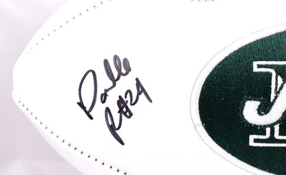 Darrelle Revis Signed New York Jets Black Logo Football