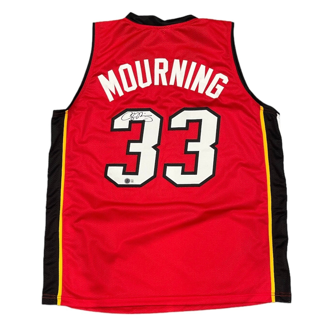 Alonzo Mourning Signed Miami Heat Custom Basketball Jersey Beckett COA