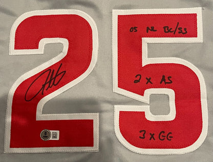 Derrek Lee Signed Chicago Cubs Custom Jersey (3 Inscriptions) - BAS COA