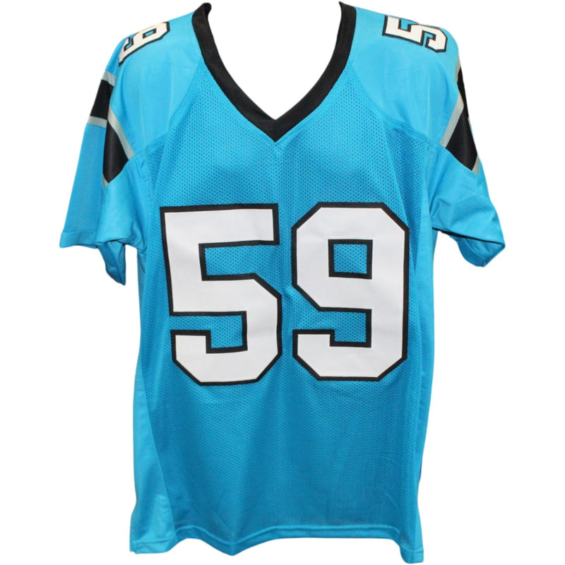 Luke Kuechly Signed Teal Jersey - HOF Inscribed