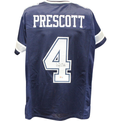 Dak Prescott Autographed Pro Style Blue Jersey (Beckett COA)