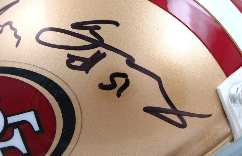 Fred Warner & Azeez Al-Shaair Signed San Francisco 49ers Mini Helmet