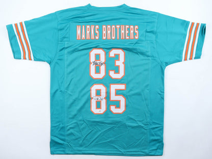 Mark Clayton & Mark Duper Signed Miami Dolphins Teal Jersey