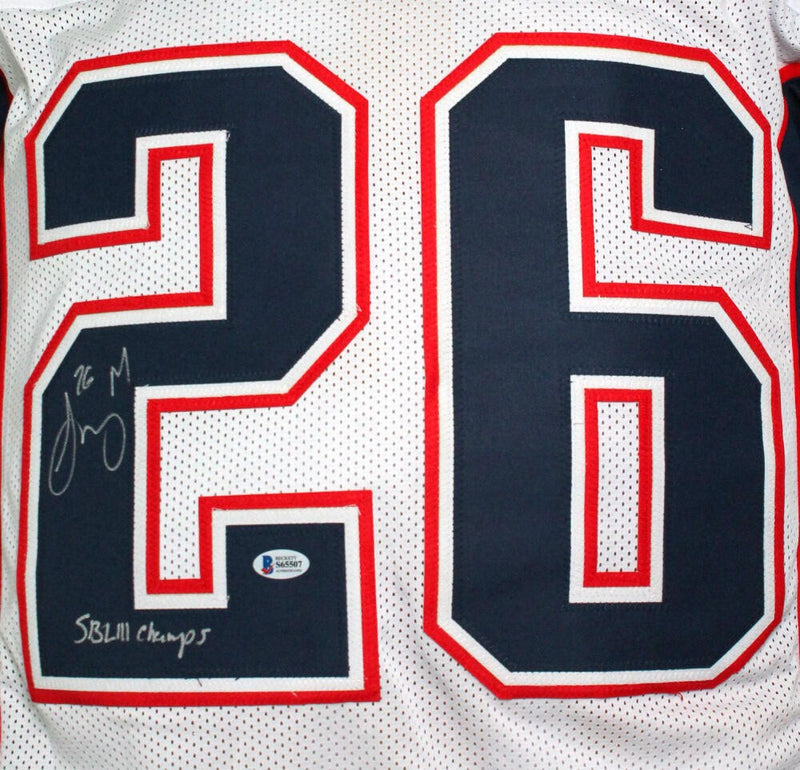Sony Michel Signed White Custom Football Jersey - SB Champs Inscribed