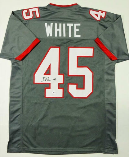 Devin White Autographed Grey Custom Jersey