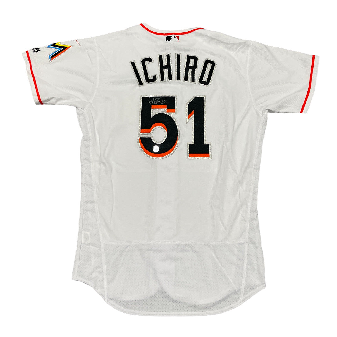 Ichiro Suzuki Miami Marlins Autographed Majestic Authentic Jersey (BAS)
