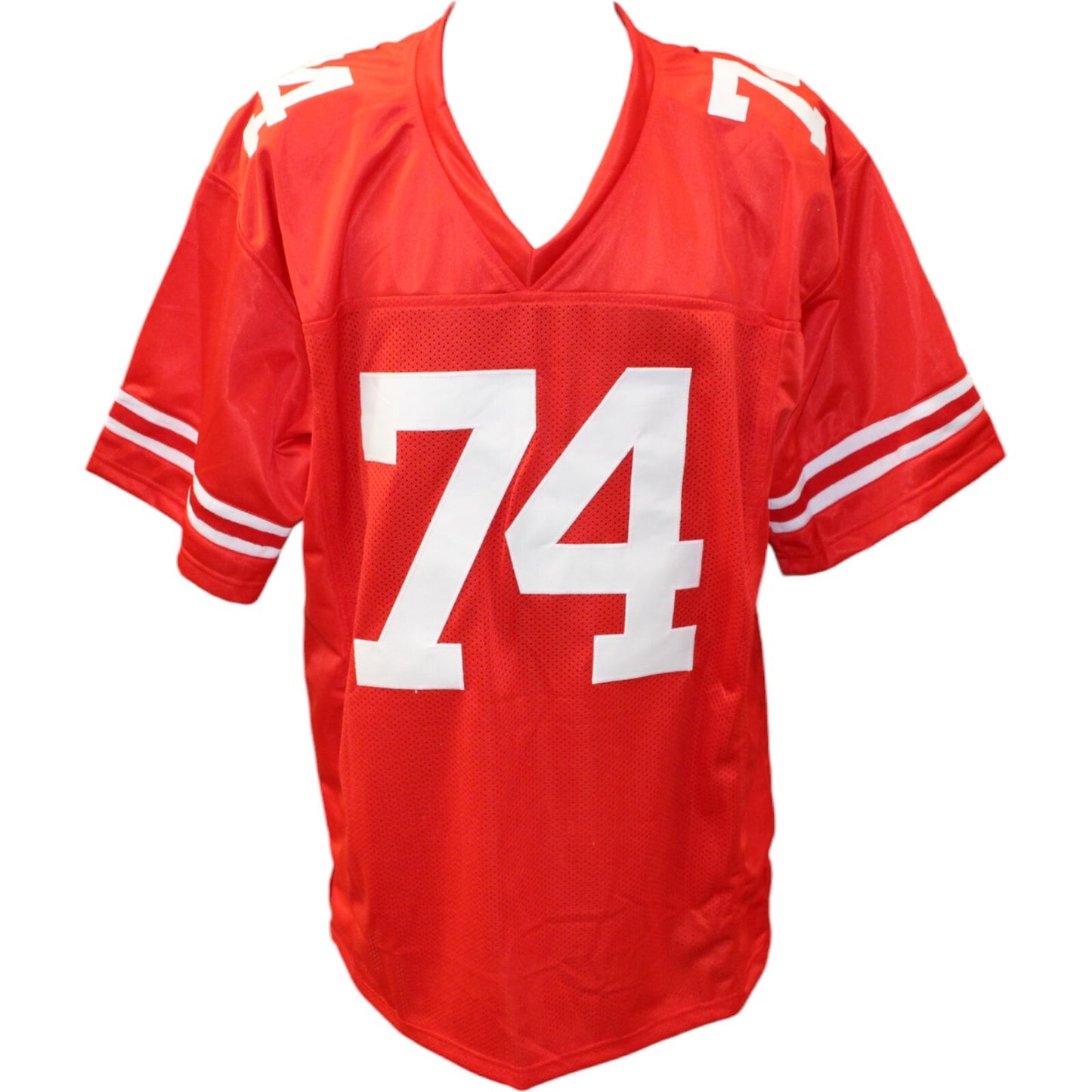 Joe Staley Autographed Red Pro Style Custom Jersey