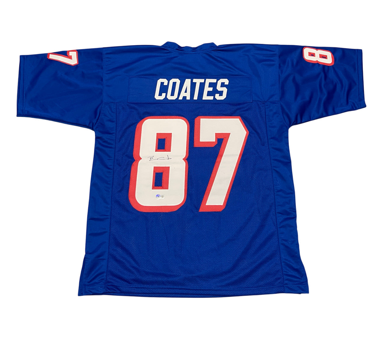 Ben Coates New England Patriots Signed Custom Jersey (Beckett COA)