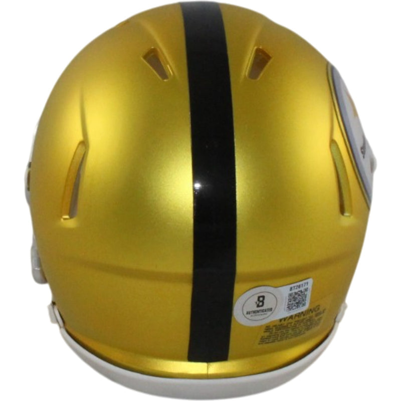 Troy Polamalu Signed Pittsburgh Steelers Blaze Mini Helmet Beckett