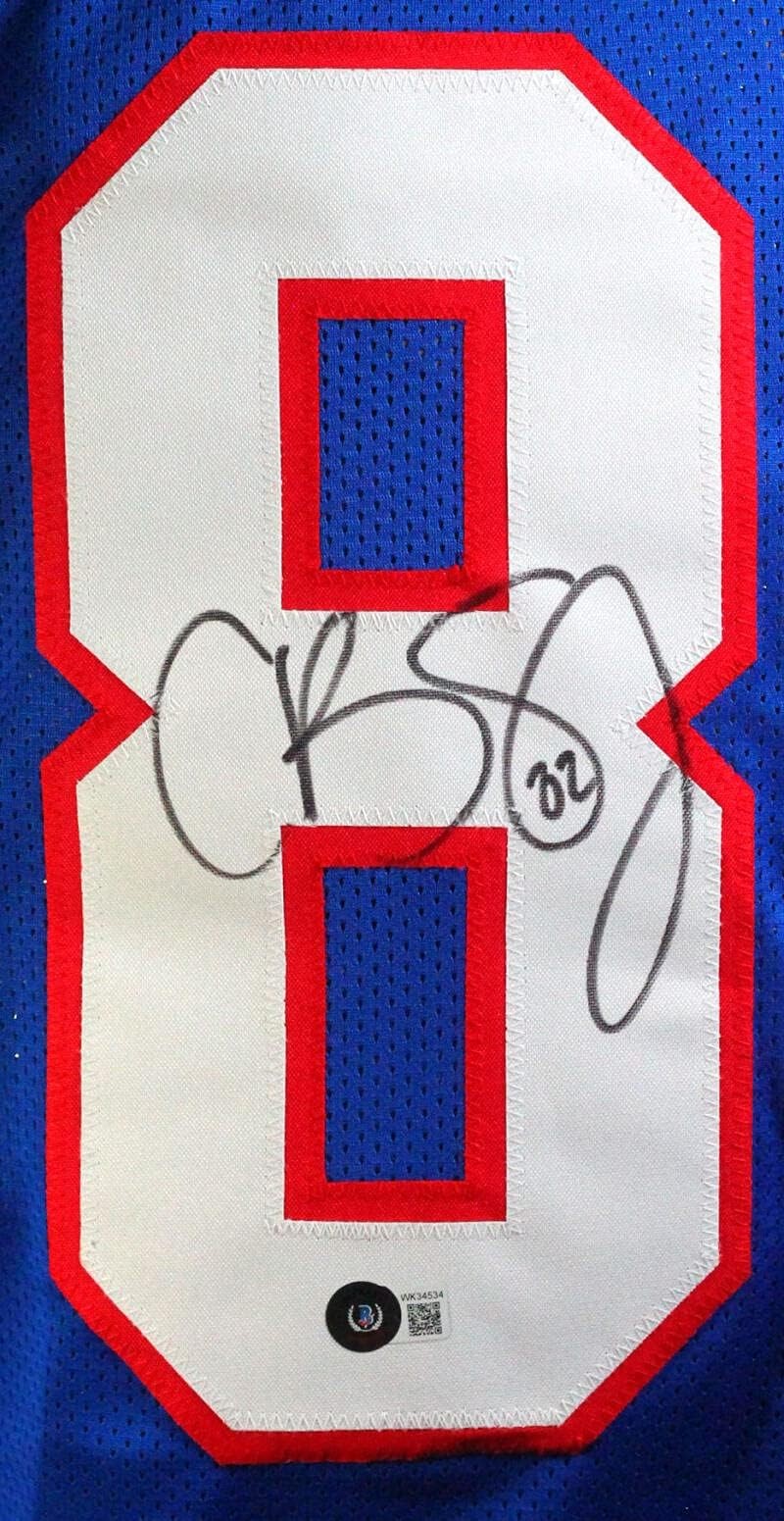 Cole Beasley Autographed SMU Mustangs Blue Custom Jersey