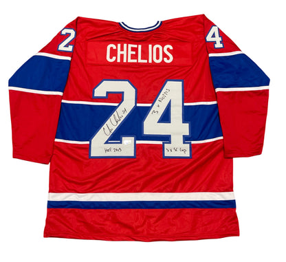 Chris Chelios Signed Montreal Canadiens Custom Jersey (3x Inscriptions)