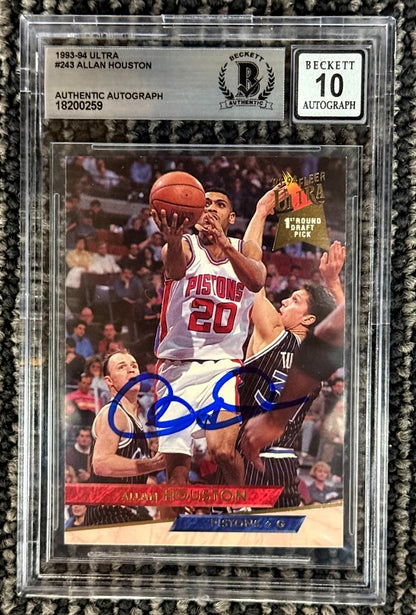 Allan Houston Signed 1993-94 Topps Gold Rookie Card BGS 10 Auto