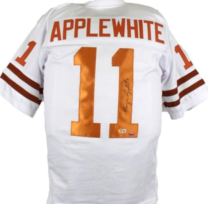Major Applewhite Signed White College Style Custom Jersey