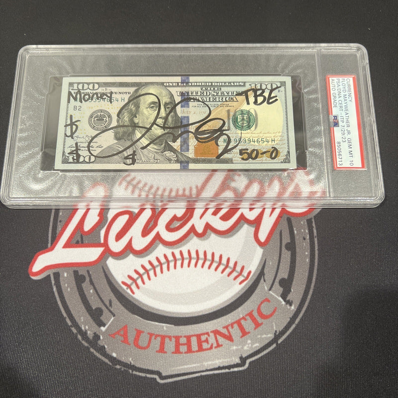Floyd Mayweather Jr Signed $100 Bill US Currency 4 Inscriptions