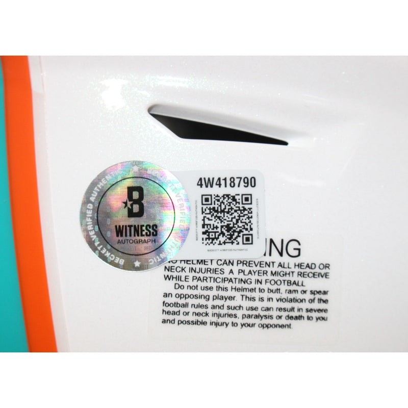 Devon Achane Miami Dolphins Autographed Mid-Size Midi Helmet