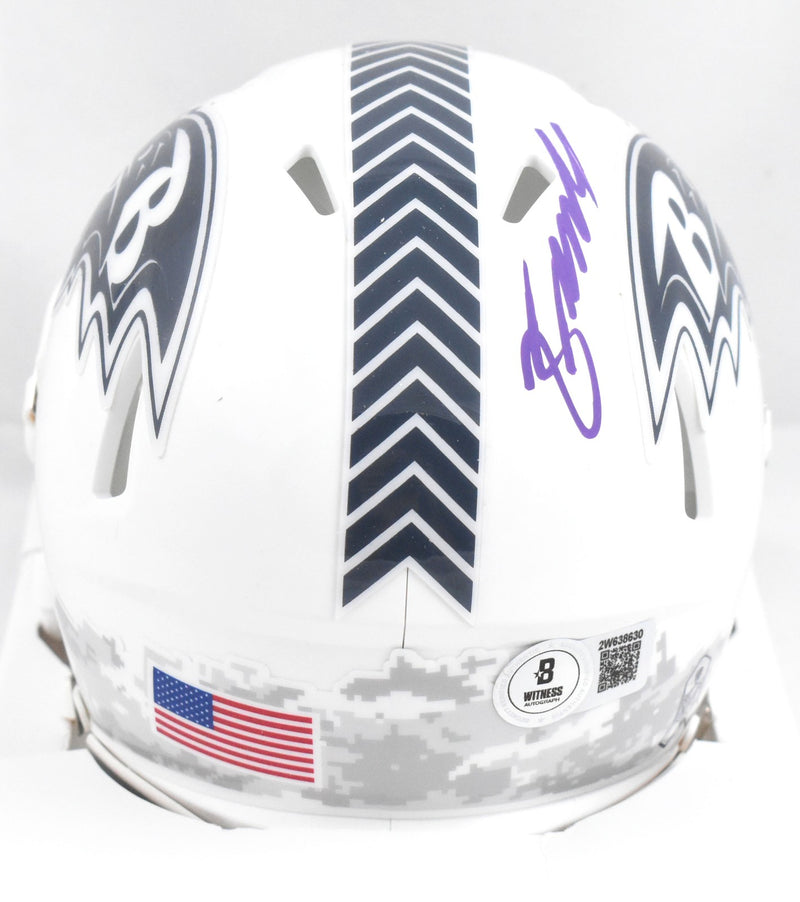 Zay Flowers Signed Baltimore Ravens 2024 Salute to Service Mini Helmet