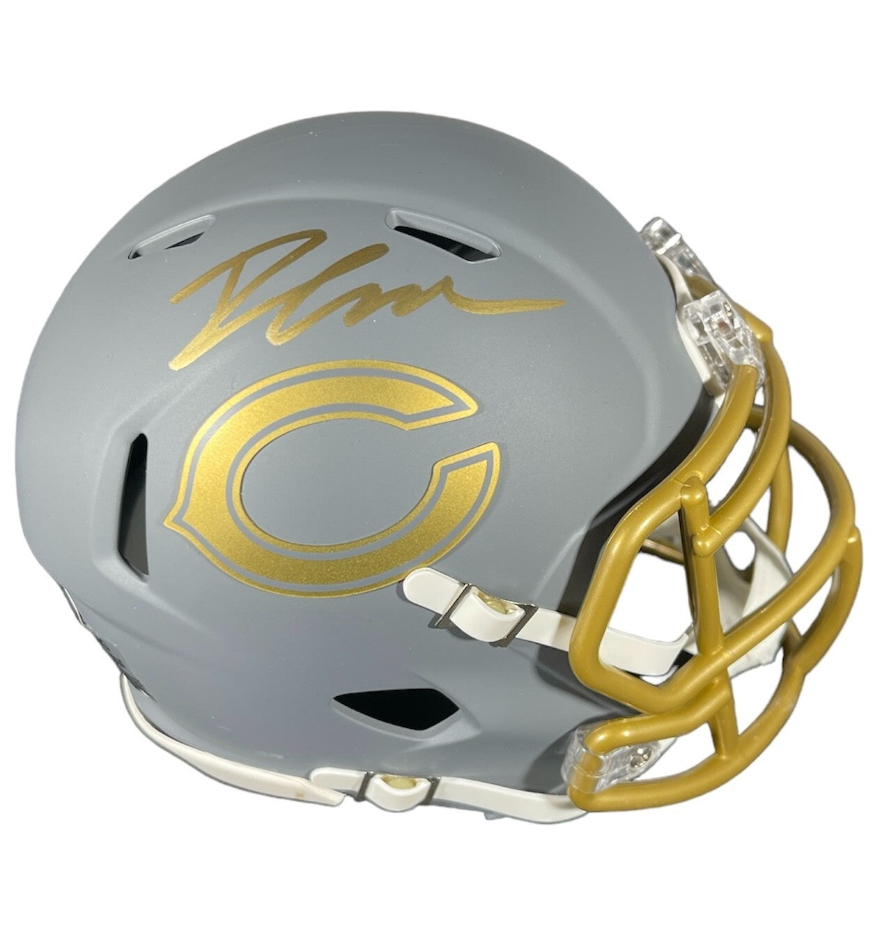 D'Andre Swift Signed Chicago Bears Slate Alternate Mini Helmet