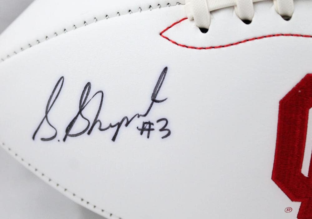 Sterling Shepard Autographed Oklahoma Sooners Logo Football