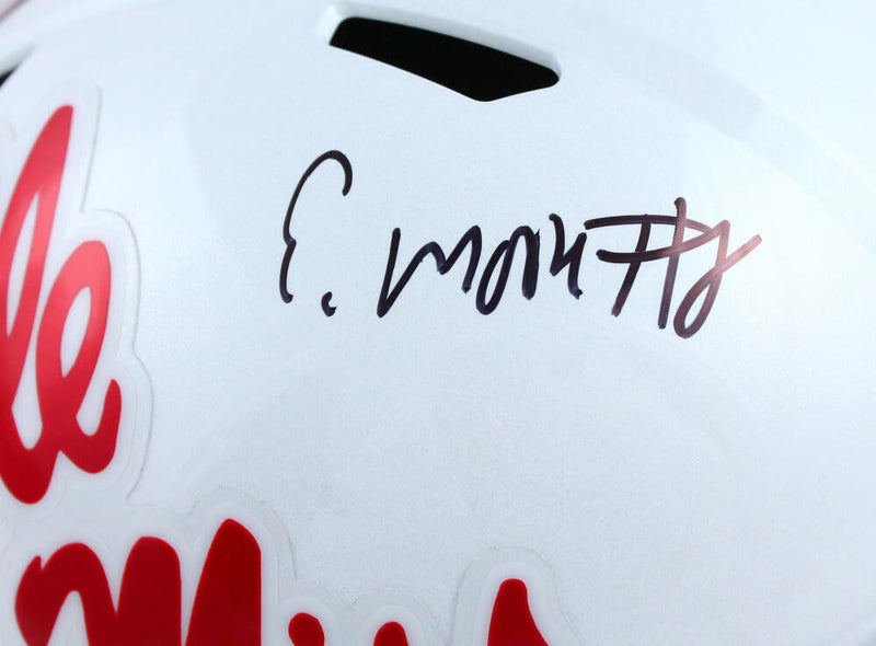Elijah Moore Signed Ole Miss Rebels Full Size Replica Helmet