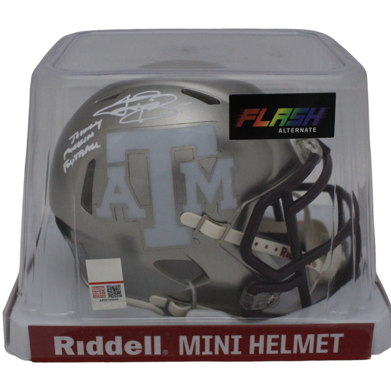 Johnny Manziel Signed Texas A&M Aggies Flash Mini Helmet (Inscription)