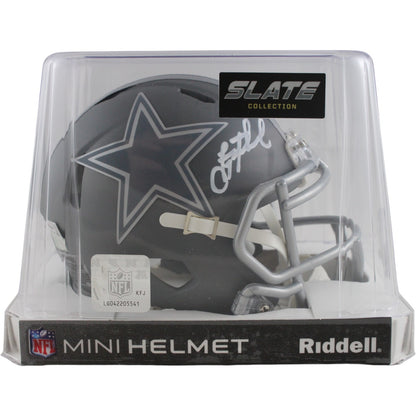 Troy Aikman Dallas Cowboys Signed Slate Series Mini Helmet